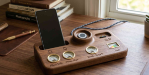 Analog Wooden Charging Station
