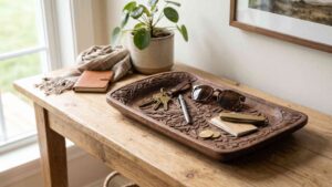 Carved Wood Catchall Tray
