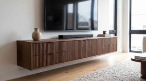 Fluted Floating Media Console
