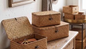 Lidded Woven Catch-All Baskets