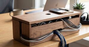 Wooden Cable Management Box