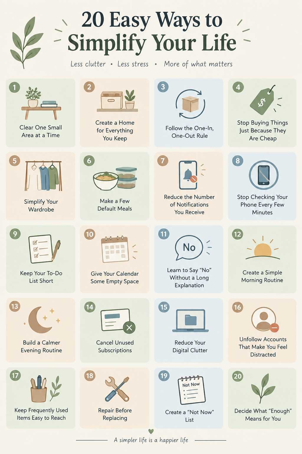 Infographic on Easy Ways to Simplify Your Life