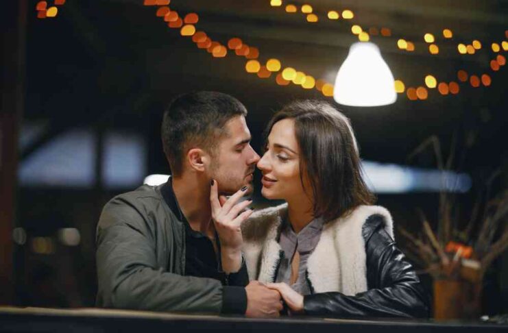 Couple sitting on a date